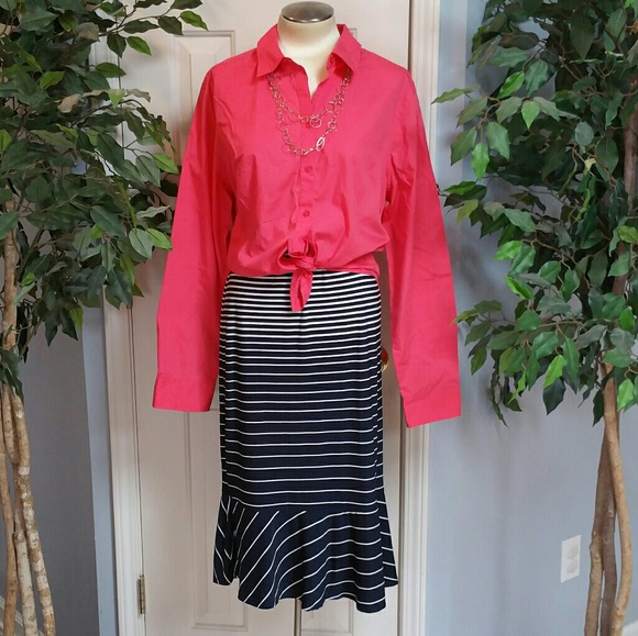 Cato Dresses & Skirts - Size 22/24 Cato navy and white striped skirt.